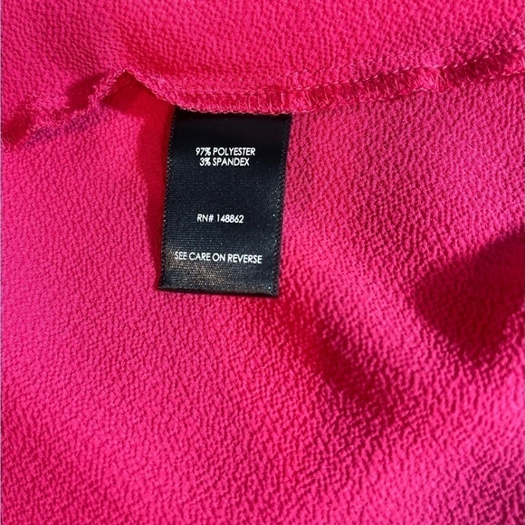 Fuchsia Pink Crepe Tie Front Peplum Jacket, size 5 lightweight, Barbie core - Picture 10 of 13